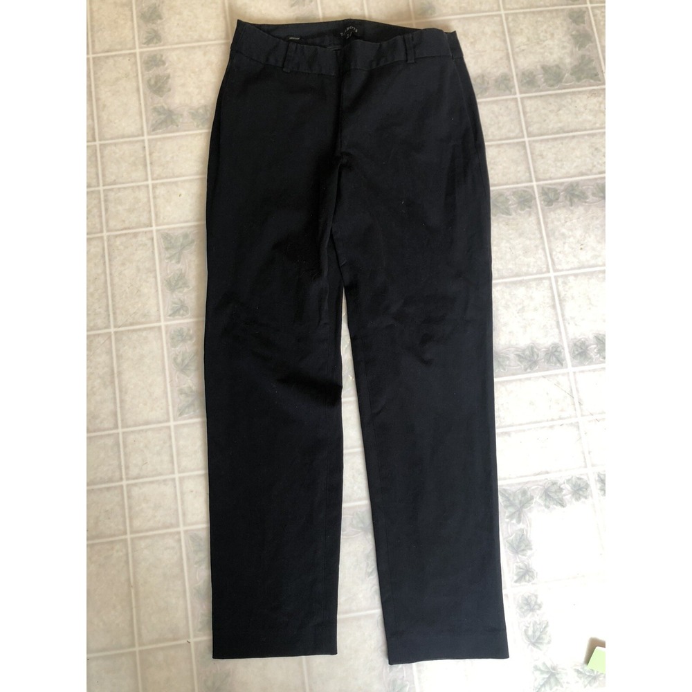 Talbots Pants Womens Size 6 Heritage Tapered Leg Black Stretch Flat Front